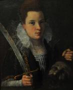 Lavinia Fontana Judith with the head of Holofernes. oil painting on canvas